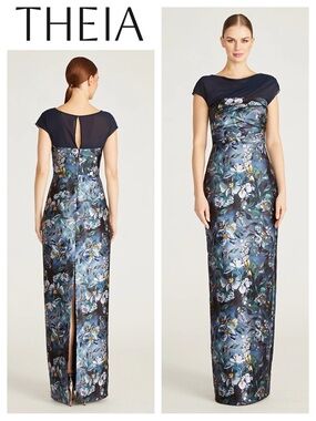 THEIA Delana Column Mikado Gown
